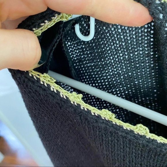 Vintage Floral Embroidered Y2K Pullover Sweater Tunic Womens Size Medium Black - Picture 9 of 13